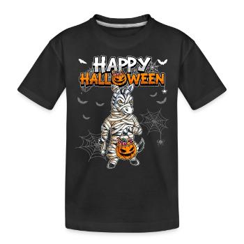 Halloween Zebra Mumie - Kinder Premium Bio T-Shirt - Schwarz - Vorne