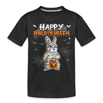Halloween Rabbit Mummy - Kids' Premium Organic T-Shirt - black - Front