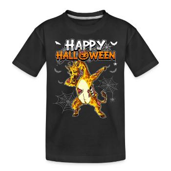 Halloween Giraffe Zombie - Kinder Premium Bio T-Shirt - Schwarz - Vorne