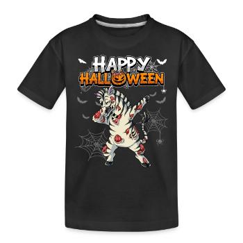 Halloween Zebra Zombie - Kids' Premium Organic T-Shirt - black - Front