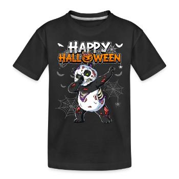Halloween Panda Zombie - Kinder Premium Bio T-Shirt - Schwarz - Vorne