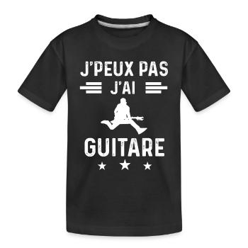 gutariste je peux pas j'ai guitare rock - T-shirt bio Premium Enfant - noir - Devant