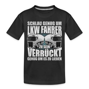 LKW Fahrer - Kinder Premium Bio T-Shirt - Schwarz - Vorne