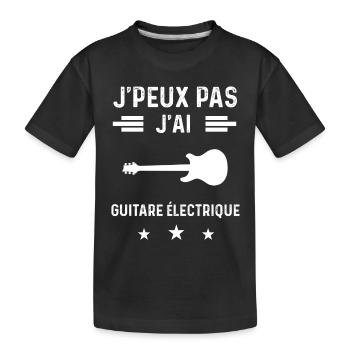 gutariste je peux pas j'ai guitare électrique - T-shirt bio Premium Enfant - noir - Devant
