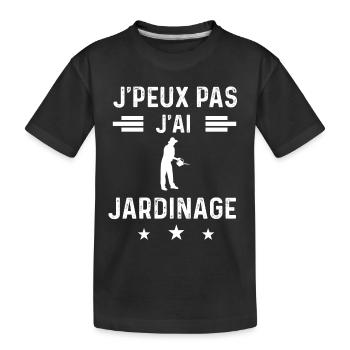 jardinier je peux pas j'ai jardinage jardnier - T-shirt bio Premium Enfant - noir - Devant