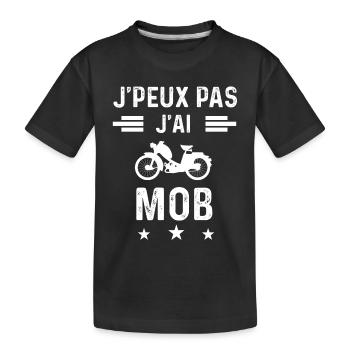 mobylette je peux pas j'ai mob - T-shirt bio Premium Enfant - noir - Devant
