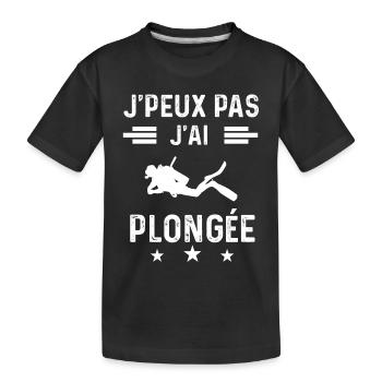 plongeur je peux pas j'ai plongée - T-shirt bio Premium Enfant - noir - Devant