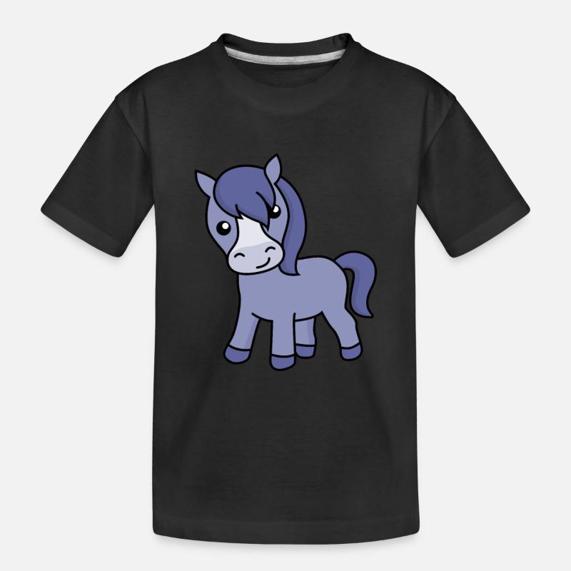 Cheval Comic Animal - T-shirt bio Premium Enfant - noir