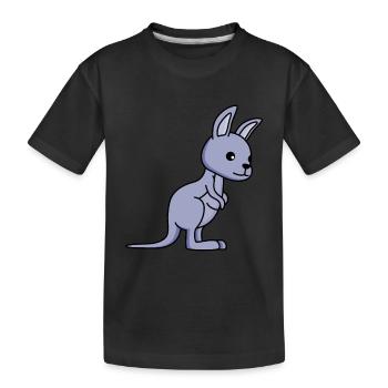 Kangaroo Comic - Kinder Premium Bio T-Shirt - Schwarz - Vorne
