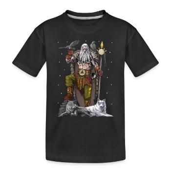 Der nordische Wikingergott Odin - Kinder Premium Bio T-Shirt - Schwarz - Vorne