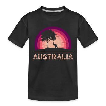 Australia Zoo Pouch Australian Animal Lover - Kids' Premium Organic T-Shirt - black - Front