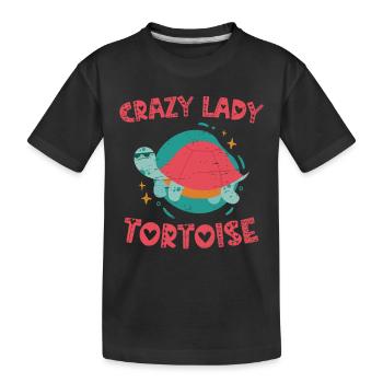 Verrückte Schildkrötendame für einen Reptilienpanzerliebhaber - Kinder Premium Bio T-Shirt - Schwarz - Vorne