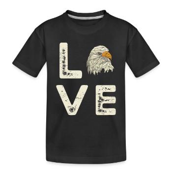 Love Eagle USA Independence Flag 4th of July - Kids' Premium Organic T-Shirt - black - Front