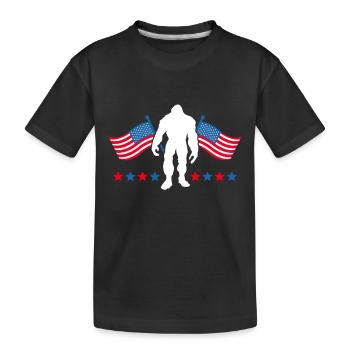 USA President Big Foot American Flag 4th of July - Kinder Premium Bio T-Shirt - Schwarz - Vorne
