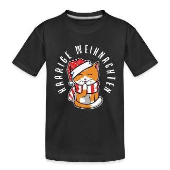 Haarige weihnachten - Kinder Premium Bio T-Shirt - Schwarz - Vorne