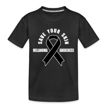 Save Your Skin Melanoma Awareness Black Ribbon - Kinder Premium Bio T-Shirt - Schwarz - Vorne
