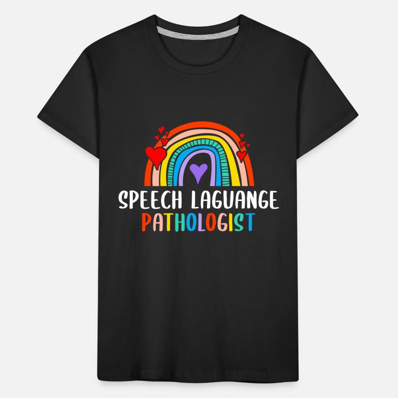 Rainbow Speech Language Pathologist Kinder Premium Bio T-Shirt