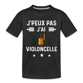 viloncelliste je peux pas violoncelle instrument - T-shirt bio Premium Enfant - noir - Devant