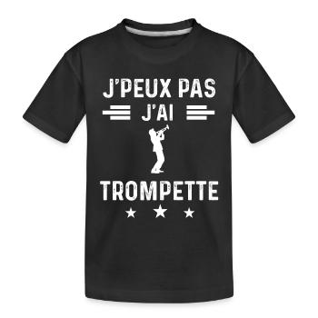 trompettiste je peux pas j'ai trompette - T-shirt bio Premium Enfant - noir - Devant