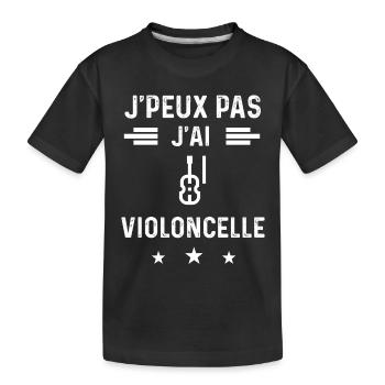 viloncelliste je peux pas j'ai violoncelle musique - T-shirt bio Premium Enfant - noir - Devant