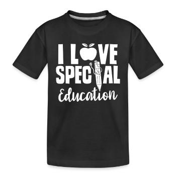 J’adore les enseignants en éducation spécialisée en éducation spécialisée - T-shirt bio Premium Enfant - noir - Devant