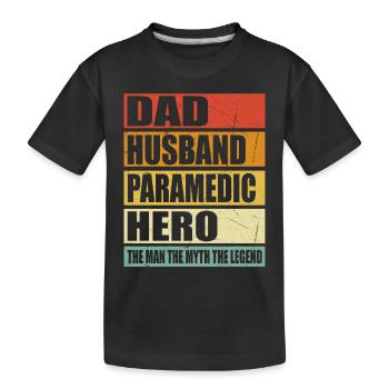 Père Mari Ambulancier Paramédical Héros - T-shirt bio Premium Enfant - noir - Devant