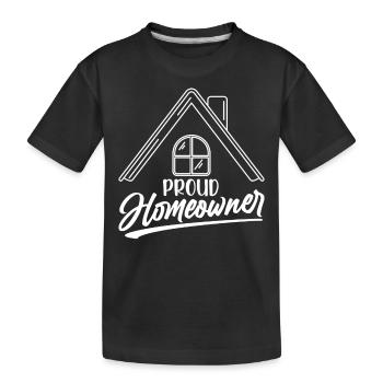 Fier propriétaire propriétaire maison d’accueil - T-shirt bio Premium Enfant - noir - Devant