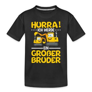 Ich werde ein Großer Bruder 2023 - Kinder Premium Bio T-Shirt - Schwarz - Vorne