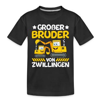Ich werde ein Großer Bruder 2023 - Kinder Premium Bio T-Shirt - Schwarz - Vorne