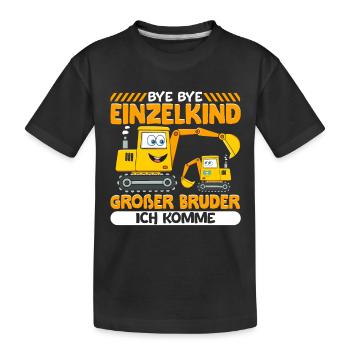 Ich werde ein Großer Bruder 2023 - Kinder Premium Bio T-Shirt - Schwarz - Vorne