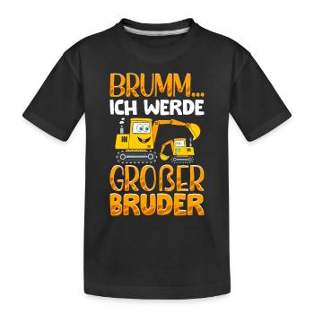 Ich werde ein Großer Bruder 2023 - Kinder Premium Bio T-Shirt - Schwarz - Vorne