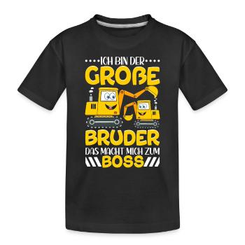 Ich werde ein Großer Bruder 2023 - Kinder Premium Bio T-Shirt - Schwarz - Vorne