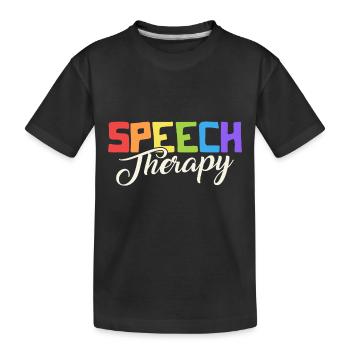 Speech Therapy Rainbow - Kinder Premium Bio T-Shirt - Schwarz - Vorne