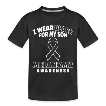I Wear Black For My Son Melanoma Skin Cancer - Kinder Premium Bio T-Shirt - Schwarz - Vorne
