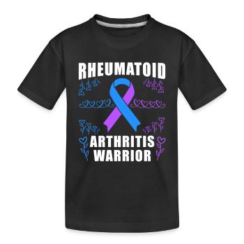 Rheumatoid Arthritis Warrior Ribbon - Kinder Premium Bio T-Shirt - Schwarz - Vorne