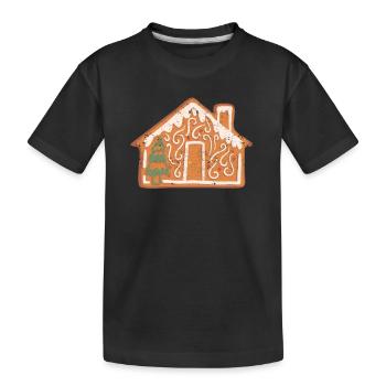 Bonhomme de pain d'épice de Noël maison pain d'épice de Noël drôle - T-shirt bio Premium Enfant - noir - Devant