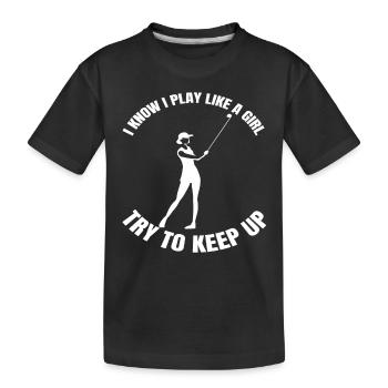 Golfer Golf Girl Golf Ball Golf Clubs - T-shirt bio Premium Enfant - noir - Devant