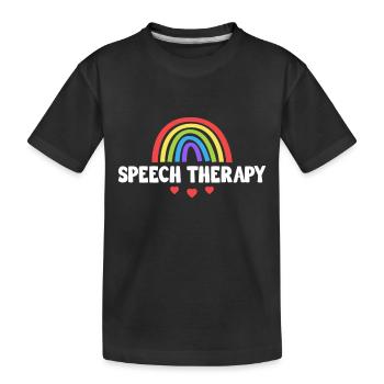 Rainbow Speech Therapy - Kinder Premium Bio T-Shirt - Schwarz - Vorne