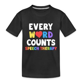 Every Word Counts Speech Therapy Speech Language - Kinder Premium Bio T-Shirt - Schwarz - Vorne