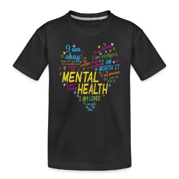 Mentale Wärme Ich werde geliebt, ich bin kostbar - Kinder Premium Bio T-Shirt - Schwarz - Vorne