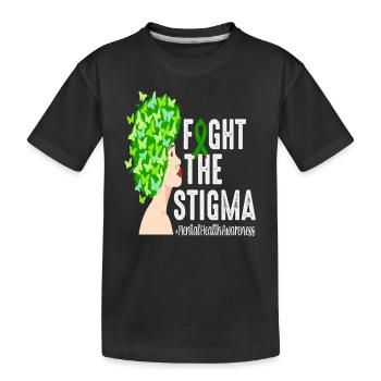 Lutter contre la stigmatisation Sensibilisation à la santé mentale - T-shirt bio Premium Enfant - noir - Devant