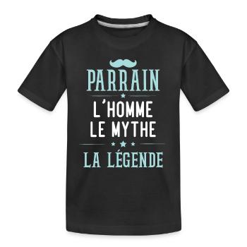 Parrain, l'homme, le mythe, la légende - T-shirt bio Premium Enfant - noir - Devant