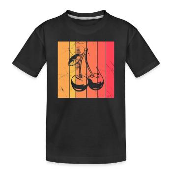 Cherry Fruit Lover Retro Healthy Gift idea - Kinder Premium Bio T-Shirt - Schwarz - Vorne