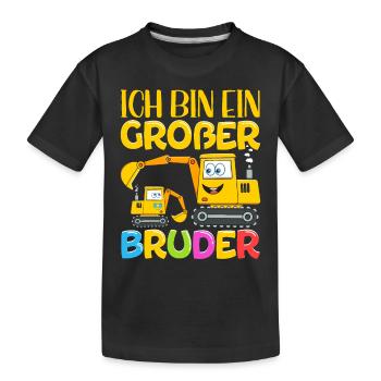 Ich werde ein Großer Bruder 2023 - Kinder Premium Bio T-Shirt - Schwarz - Vorne