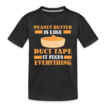 Drôle de beurre de cacahuète disant - T-shirt bio Premium Enfant - noir - Devant