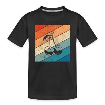 Cherry Fruit Lover Retro Healthy Gift idea - Kinder Premium Bio T-Shirt - Schwarz - Vorne