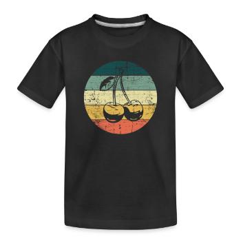 Cherry Fruit Lover Retro Healthy Gift idea - Kinder Premium Bio T-Shirt - Schwarz - Vorne