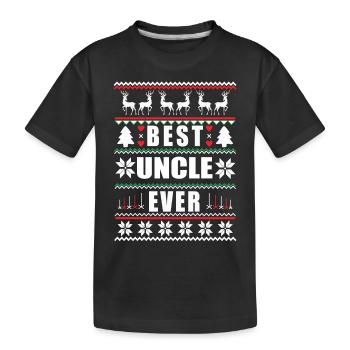 Funny Ugly Christmas Best Uncle Ever - Kids' Premium Organic T-Shirt - black - Front