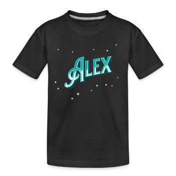 Alex name personalized - Kids' Premium Organic T-Shirt - black - Front