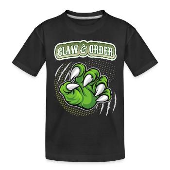 Klaue, Dinosaurier Kralle lustiger Spruch, Pun - Kinder Premium Bio T-Shirt - Schwarz - Vorne